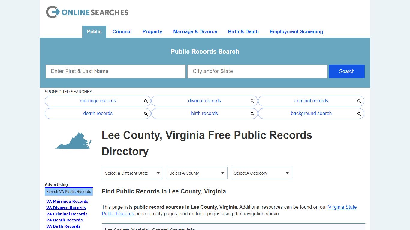 Lee County, Virginia Public Records Directory