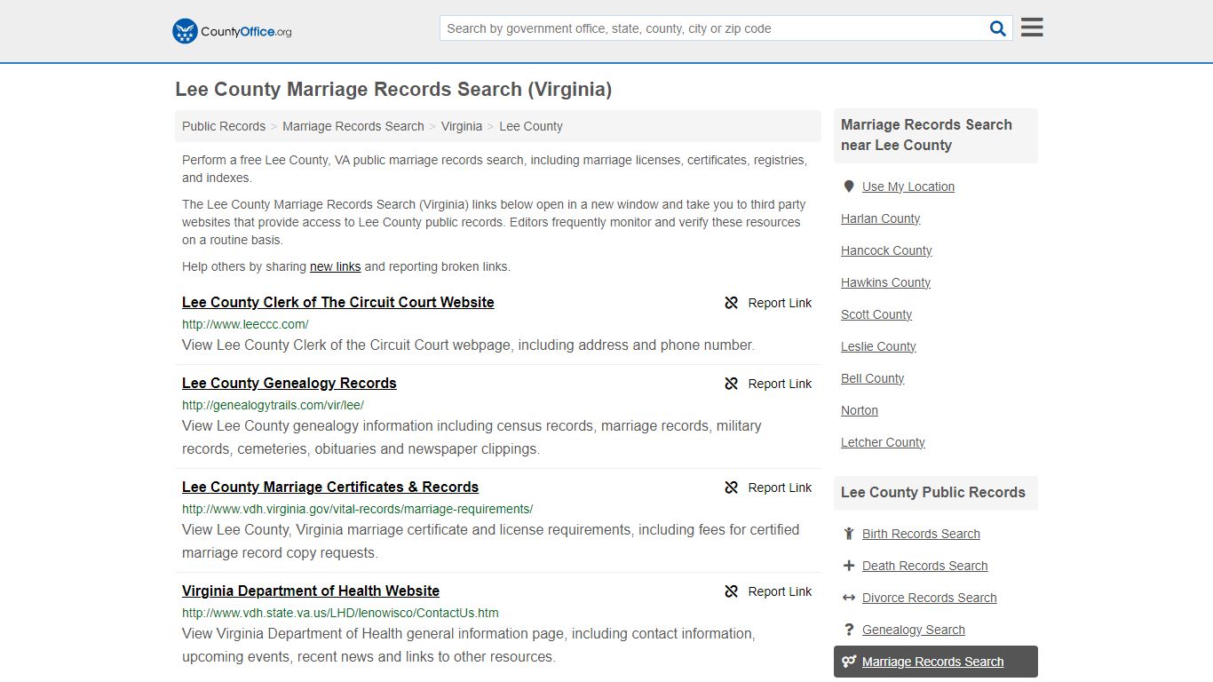 Marriage Records Search - Lee County, VA (Marriage Licenses & Certificates)